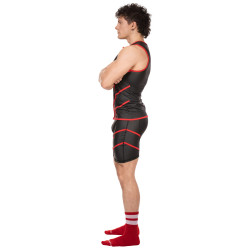 Barcode Berlin Veste sans manche Robin Noir-Rouge